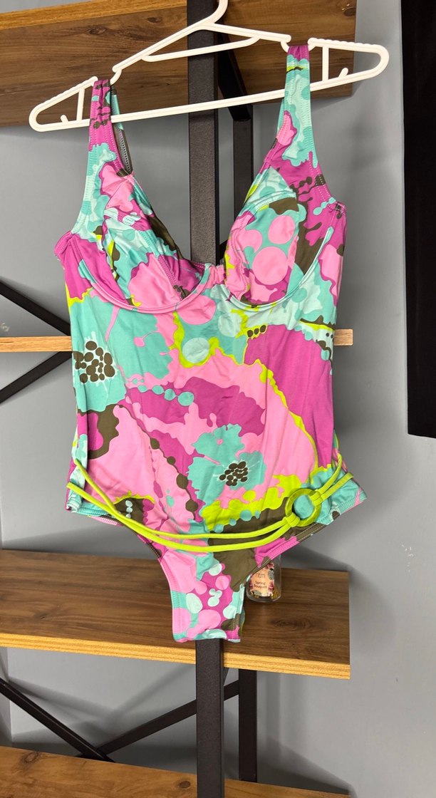 Kadın Çok Renkli Bağlama Desenli Mayo - Görsel 2