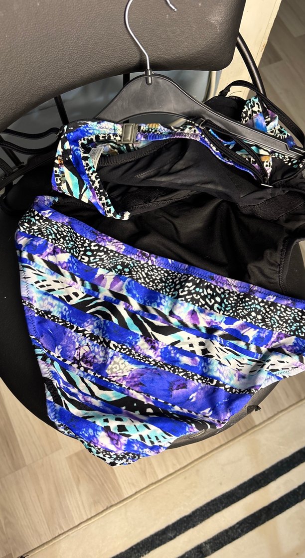 Çok Renkli Fermuarlı Uzun Kadın Mayo - Görsel 5