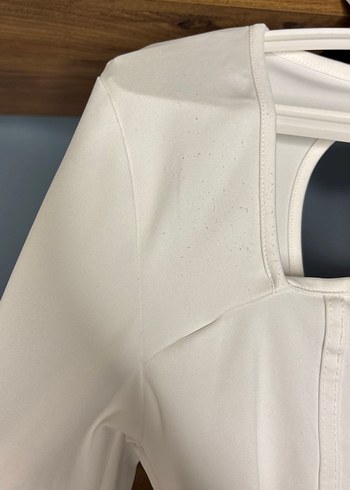 Beyaz V Yaka Uzun Kollu Kadın Bluz - Görsel 3