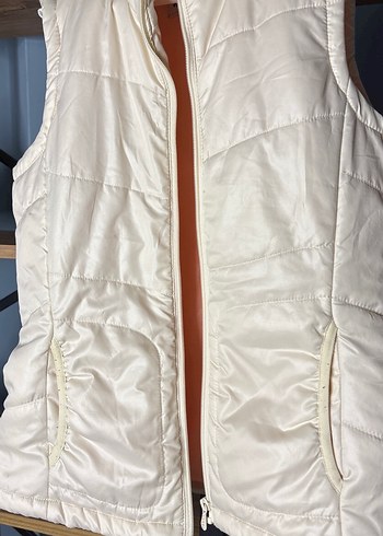 Kadın Beyaz Fermuarlı Yelek - Görsel 2