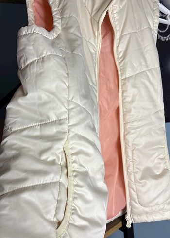 Kadın Beyaz Fermuarlı Yelek - Görsel 4