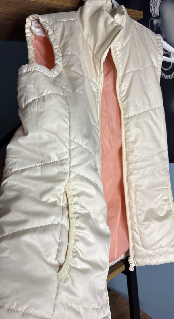 Kadın Beyaz Fermuarlı Yelek - Görsel 4