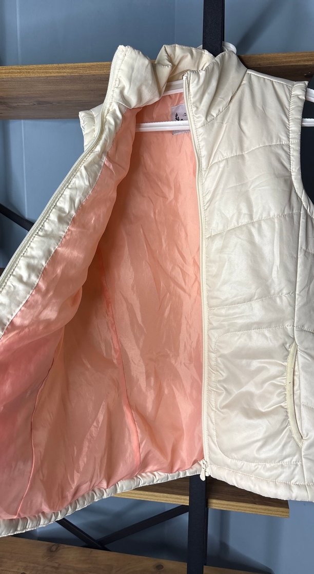 Kadın Beyaz Fermuarlı Yelek - Görsel 3