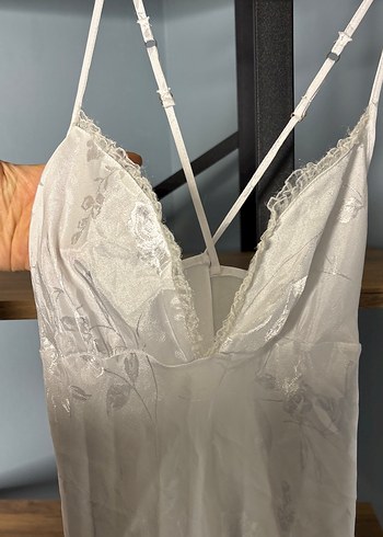 Beyaz Askılı mini Gecelik - Görsel 4