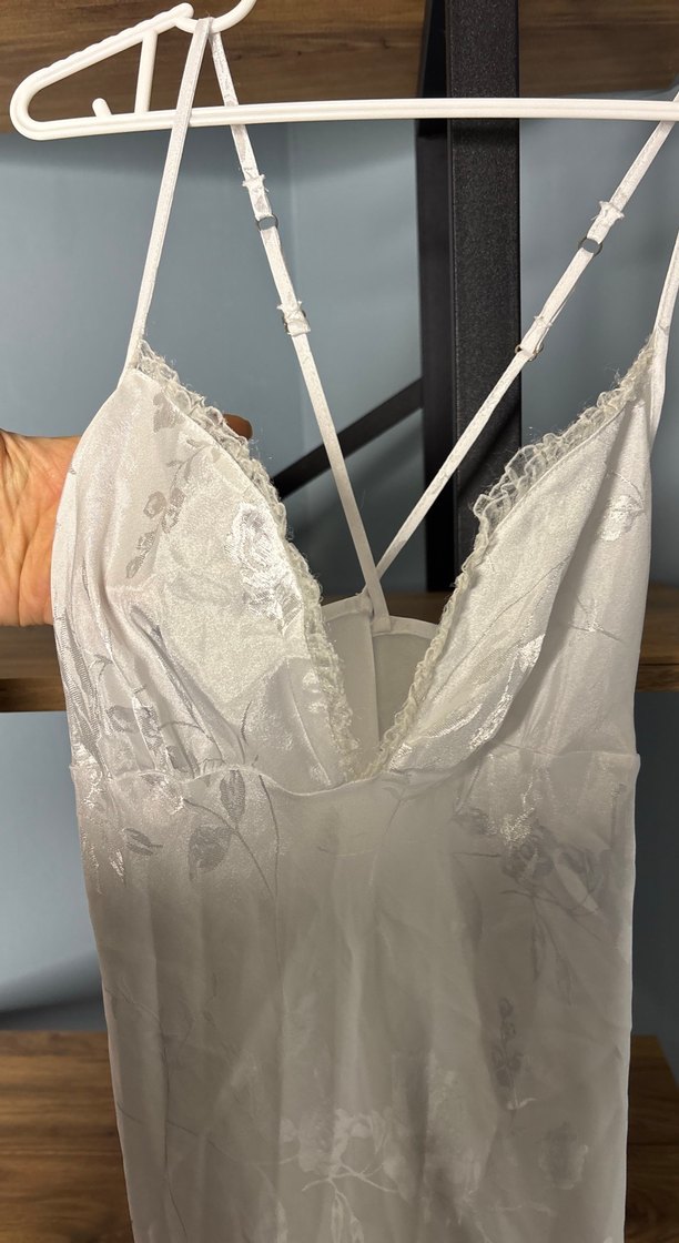 Beyaz Askılı mini Gecelik - Görsel 4