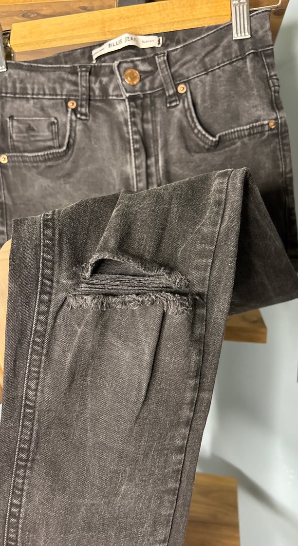 Kadın Siyah Kot Pantolon - Görsel 5