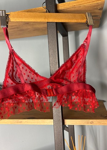 Kırmızı Bohem Mini Dantelli Sütyen - Görsel 4