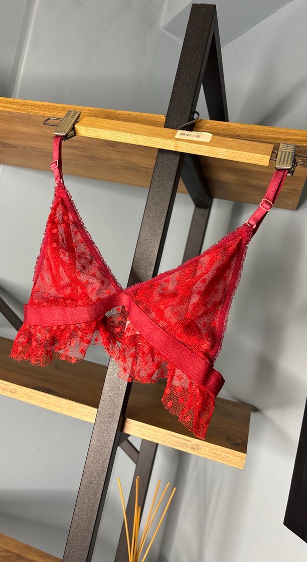 Kırmızı Bohem Mini Dantelli Sütyen - Görsel 3