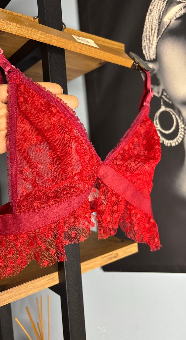 Kırmızı Bohem Mini Dantelli Sütyen - Görsel 2