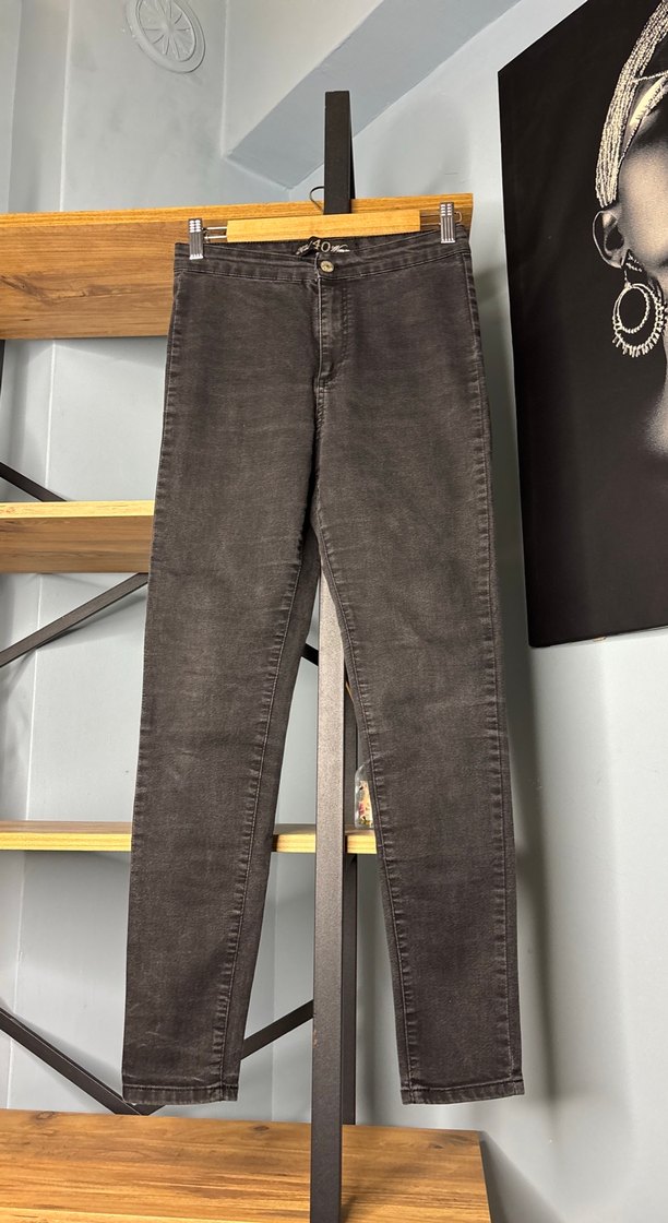 Siyah Kadın Denim Dar Kesim Kot Pantolon - Görsel 2