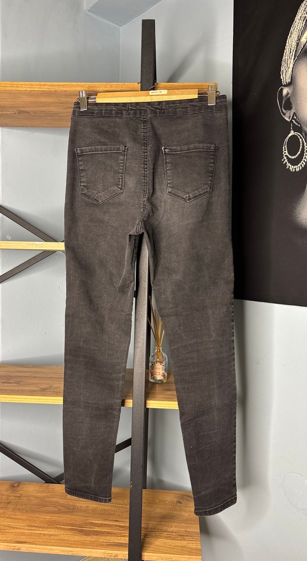 Siyah Kadın Denim Dar Kesim Kot Pantolon - Görsel 5