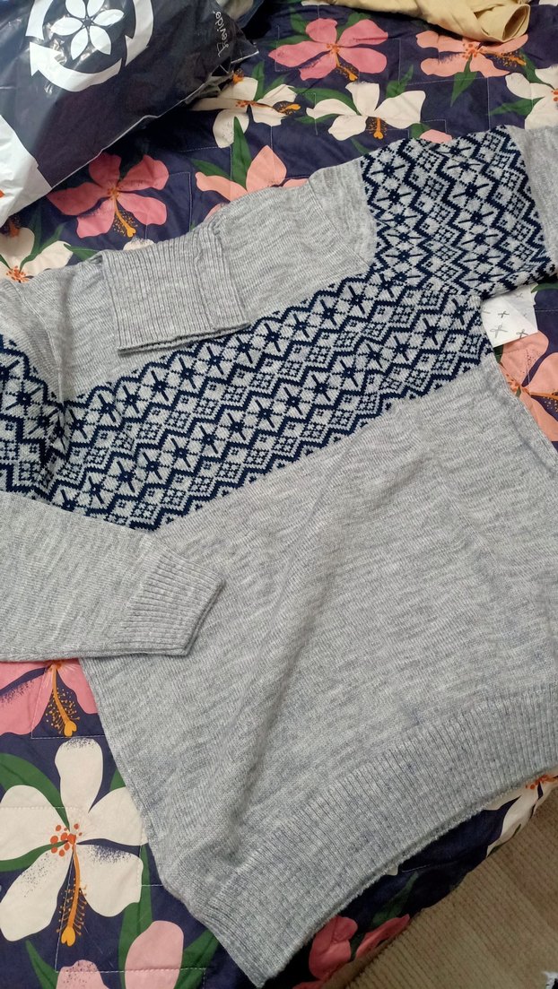 Gri Yüksek Yakalı Erkek Örgü Kazak - Görsel 2