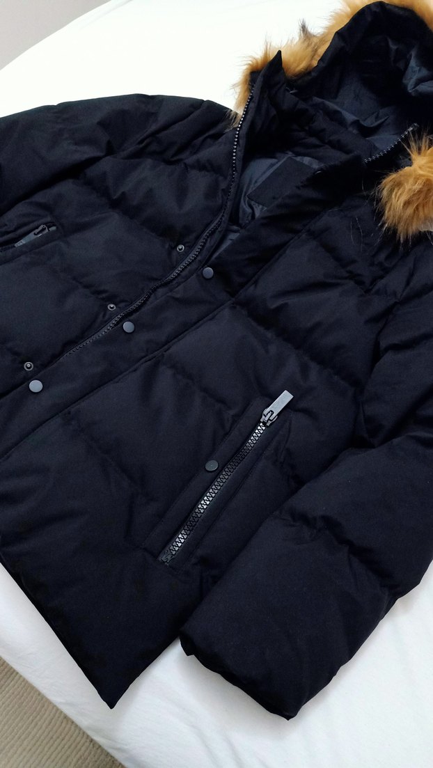 Kürklü Detaylı Siyah Kısa Erkek Mont - Görsel 4