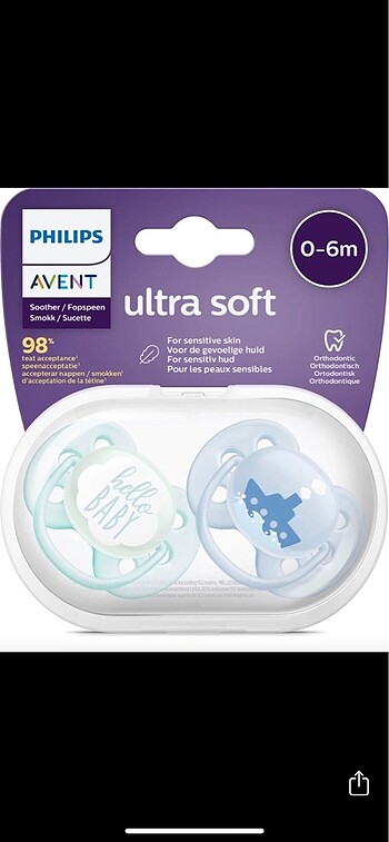 Philips avent ultra soft 0-6 ay emzik