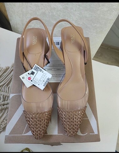 Zara vinil topuklu ayakkabı