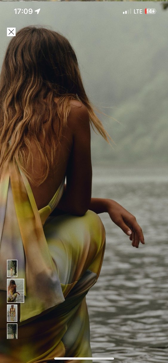 Kadın Çok Renkli Drapeli Uzun Elbise - Görsel 3