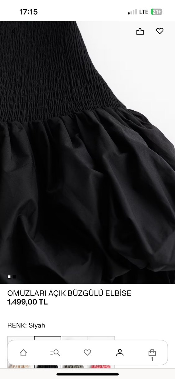 Omuzları Açık Siyah Büzgülü Midi Elbise - Görsel 2