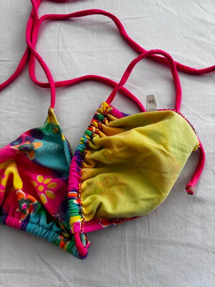 Renkli Çiçek Desenli Mini Bikini Takımı - Görsel 3