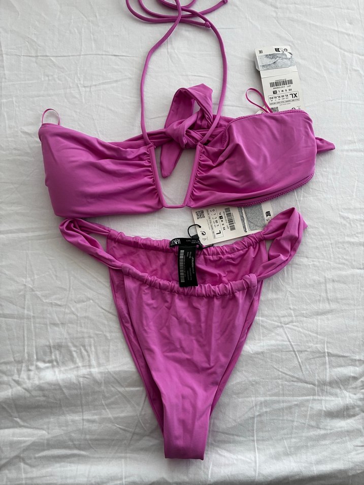 Pembe İpli Kadın Bikini Takımı - Görsel 2