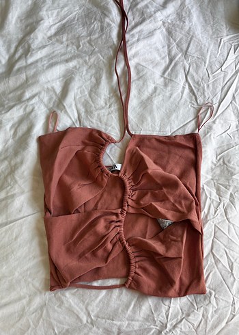 Pencere Detaylı Drapeli Bluz - Görsel 5