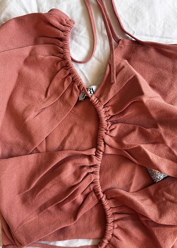 Pencere Detaylı Drapeli Bluz - Görsel 2