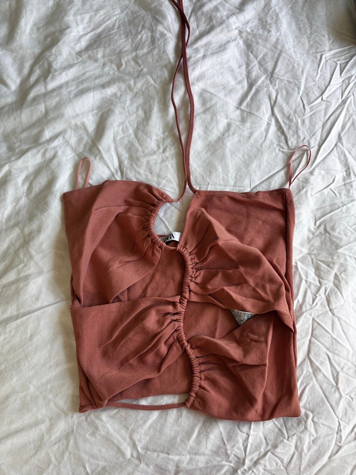 Pencere Detaylı Drapeli Bluz - Görsel 5