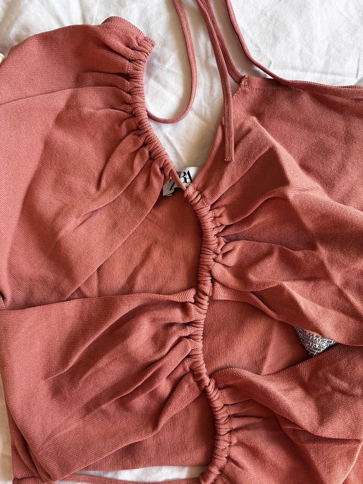 Pencere Detaylı Drapeli Bluz - Görsel 2