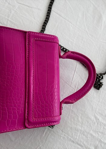 Pembe Deri Desenli Kadın Çanta - Görsel 4