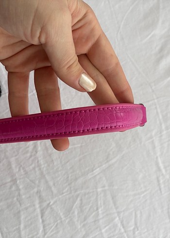 Pembe Deri Desenli Kadın Çanta - Görsel 6