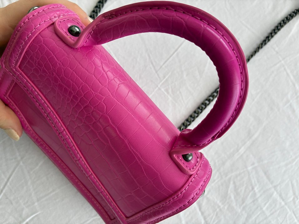 Pembe Deri Desenli Kadın Çanta - Görsel 2