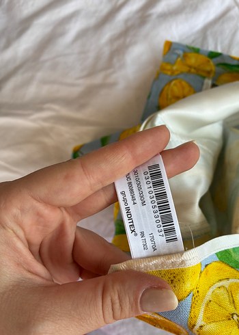 ZARA LİMON DESENLİ KETEN ŞORT - Görsel 6