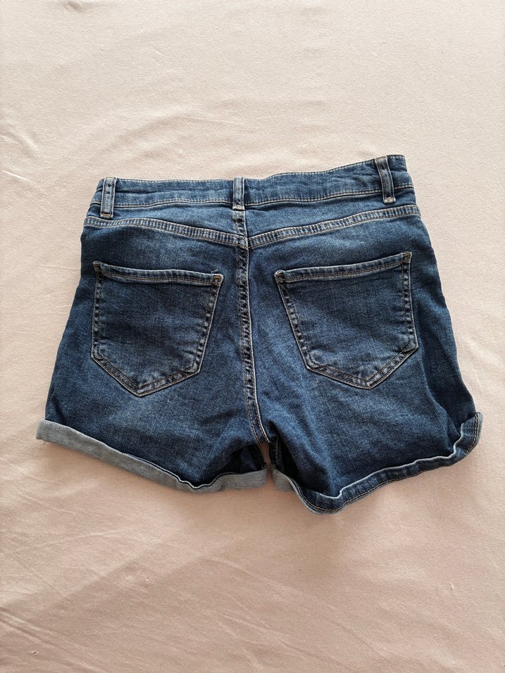 Kadın Mavi Denim Mini Şort - Görsel 3