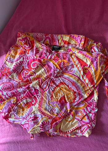 Bohem Renkli Mini Bağlamalı Etek - Görsel 2