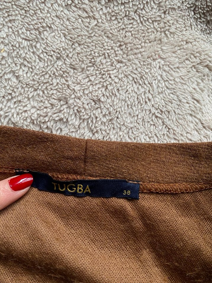 Kahverengi Süet hırka - Görsel 2