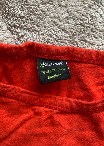 Kırmızı Drapeli Kısa Kollu Spor Kadın Tişört - Görsel 2