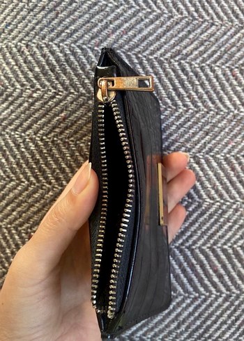 Siyah Deri Yılan Desenli Kadın Cüzdanı - Görsel 3