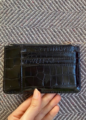 Siyah Deri Yılan Desenli Kadın Cüzdanı - Görsel 2