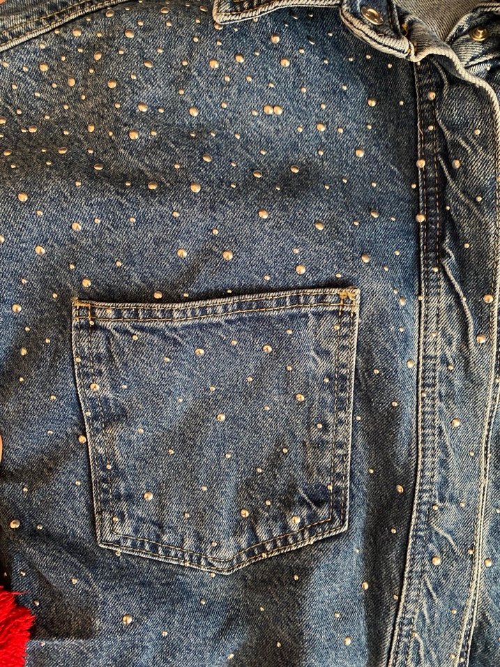 Mavi Taş İşlemeli Kadın Denim Ceket - Görsel 3