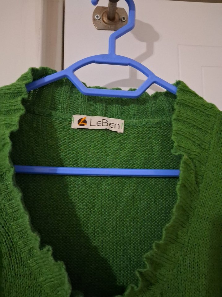 Yeşil V Yaka Örgü Kadın kazak mini tunik - Görsel 4