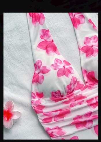 pembe çiçekli elbise - Görsel 4