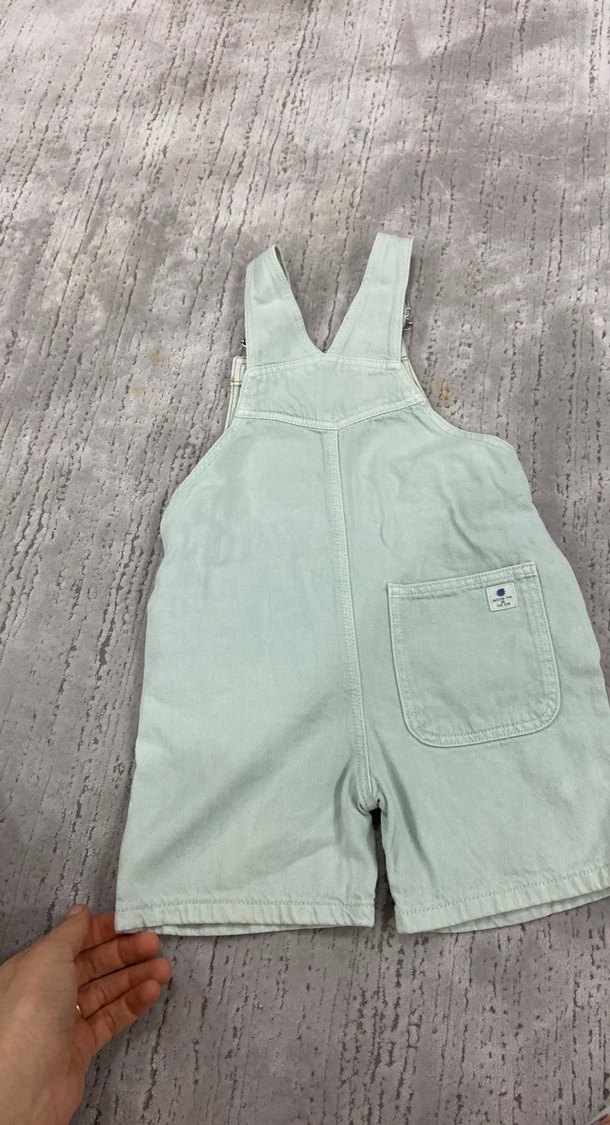 Bebek zara  Yeşil Denim Kısa Salopet - Görsel 3