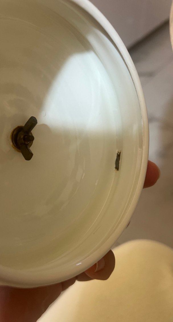 Mackenzie-Childs Desenli Seramik Saklama Kabı large boy defolu - Görsel 3