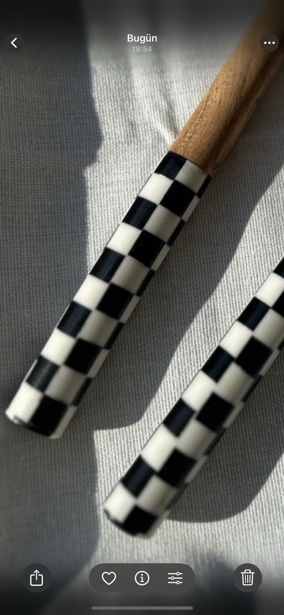 mackenzie muadili Siyah Beyaz Kareli Saplı servis seti son takım - Görsel 2