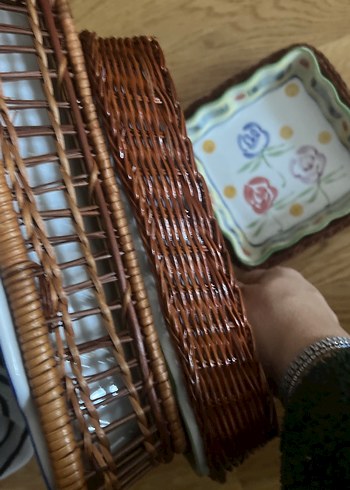 fırına girebilen şık kaplar Hasır Sepetli - Görsel 3