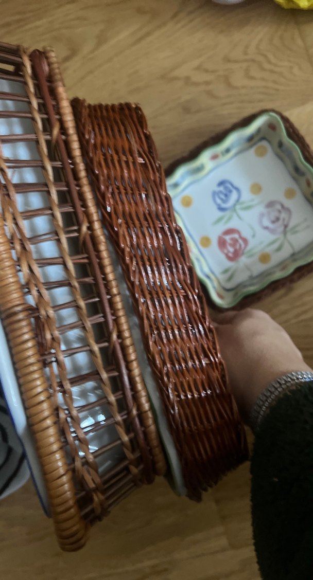 fırına girebilen şık kaplar Hasır Sepetli - Görsel 3