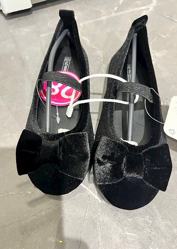 Lcw 28 no Kız Çocuk Siyah Kadife Fiyonk Detaylı Babet - Görsel 2