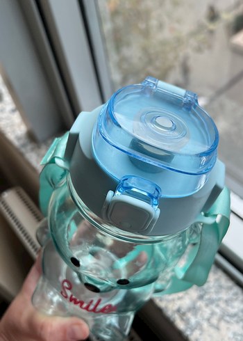 Renkli Ayı Figürlü Mavi Çocuk Matara - Görsel 3