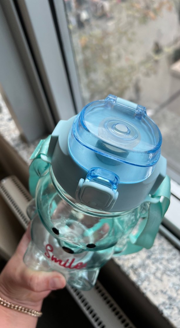 Renkli Ayı Figürlü Mavi Çocuk Matara - Görsel 3