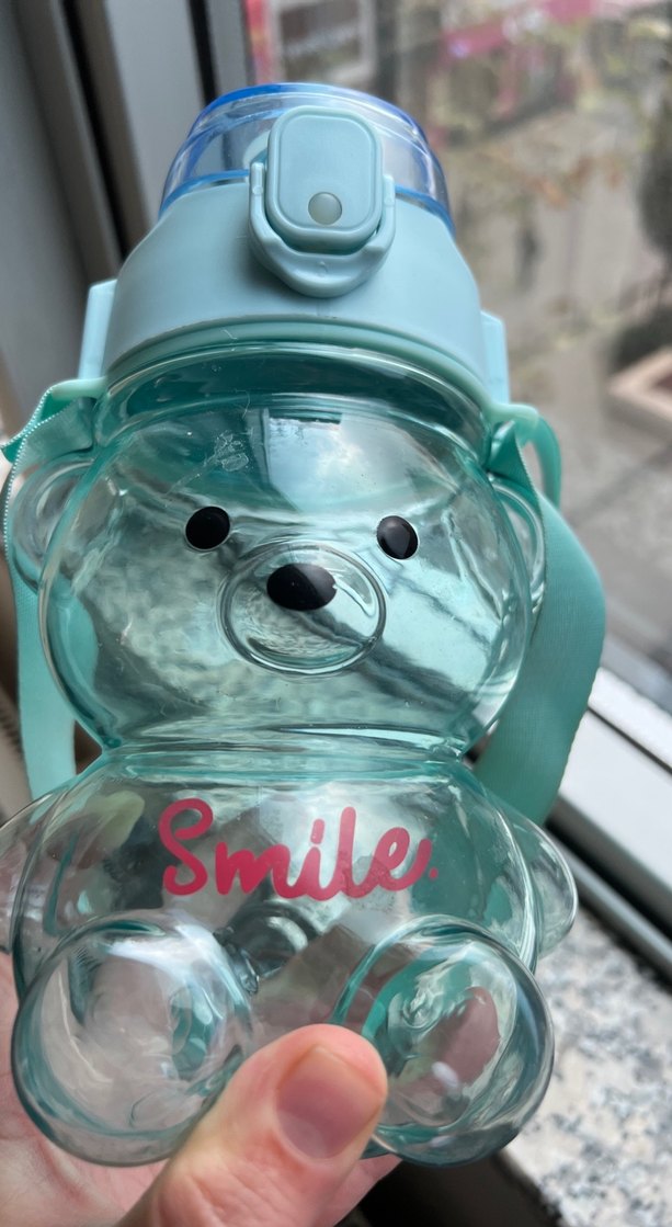 Renkli Ayı Figürlü Mavi Çocuk Matara - Görsel 4