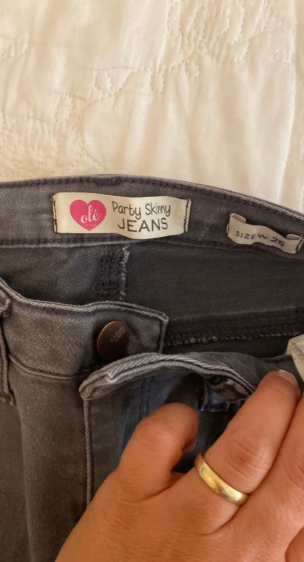 Gri Kadın Denim Jean Pantolon - Görsel 2